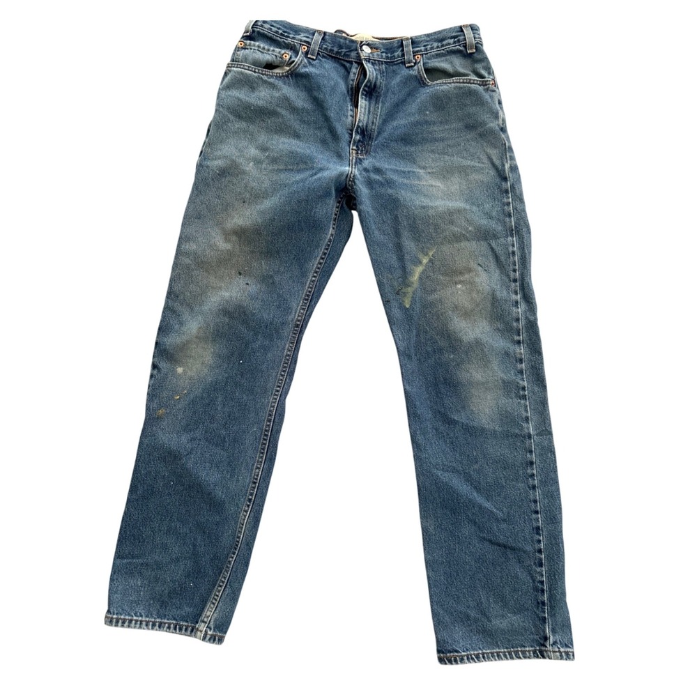 Levis 505 Regular‎ Fit Jeans Mens W36 L32 Blue Denim Workwear Distressed